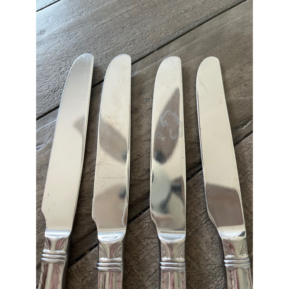 Hampton Silversmiths Stainless Steel Dinner Knives Bead Pattern Set of 4 Silver - Picture 2 of 5